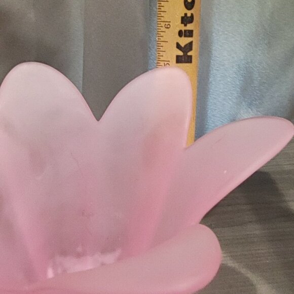 Vintage Frosted Pink Glass Tulip Shaped Vase / Votive Holder - Picture 4 of 6